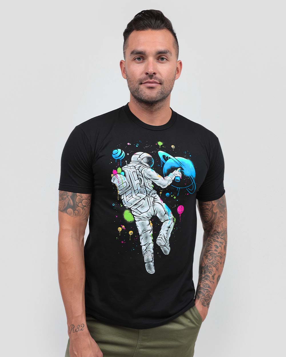 Cosmic Canvas Tee-Black-Regular-Front--Model---L