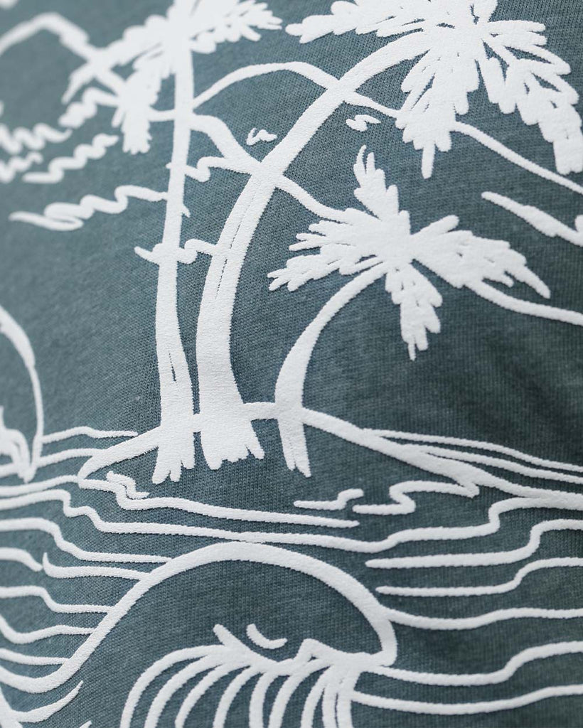 Raging Sea Tee-Indigo-Detail