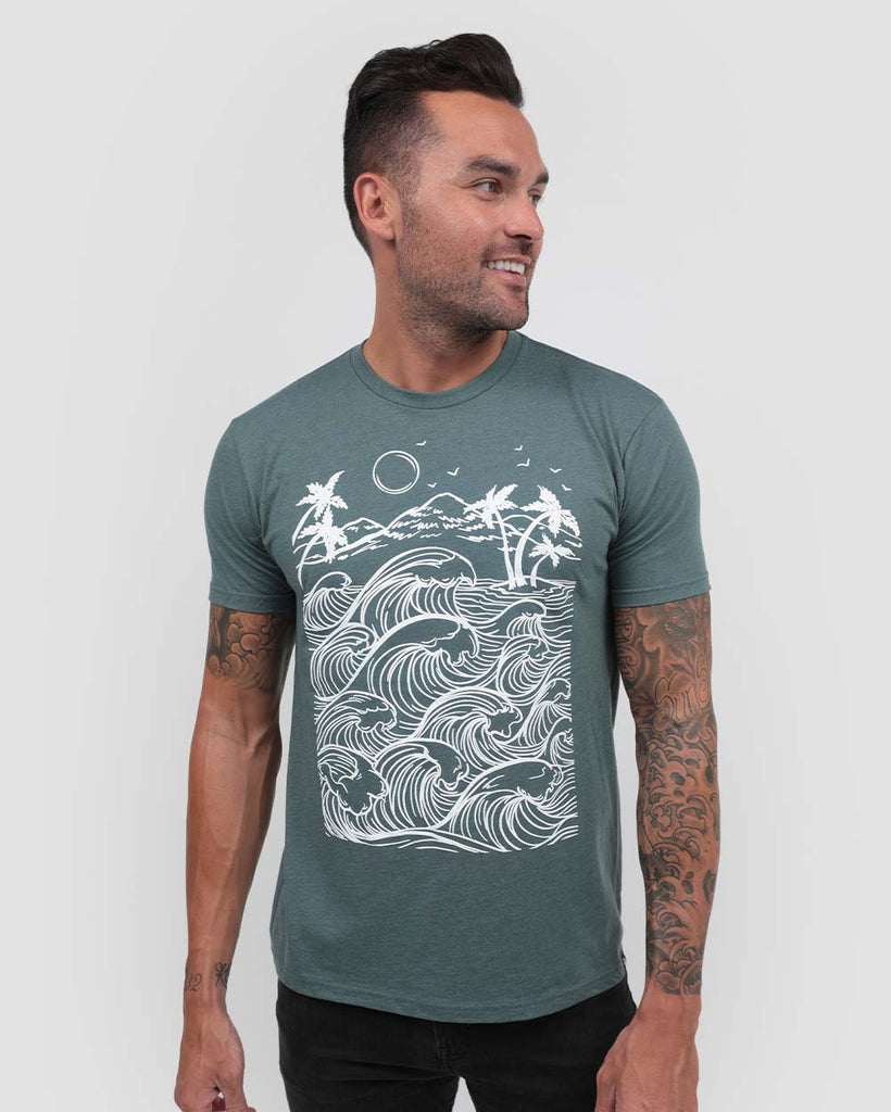 Raging Sea Tee-Indigo-Front--Zach---L