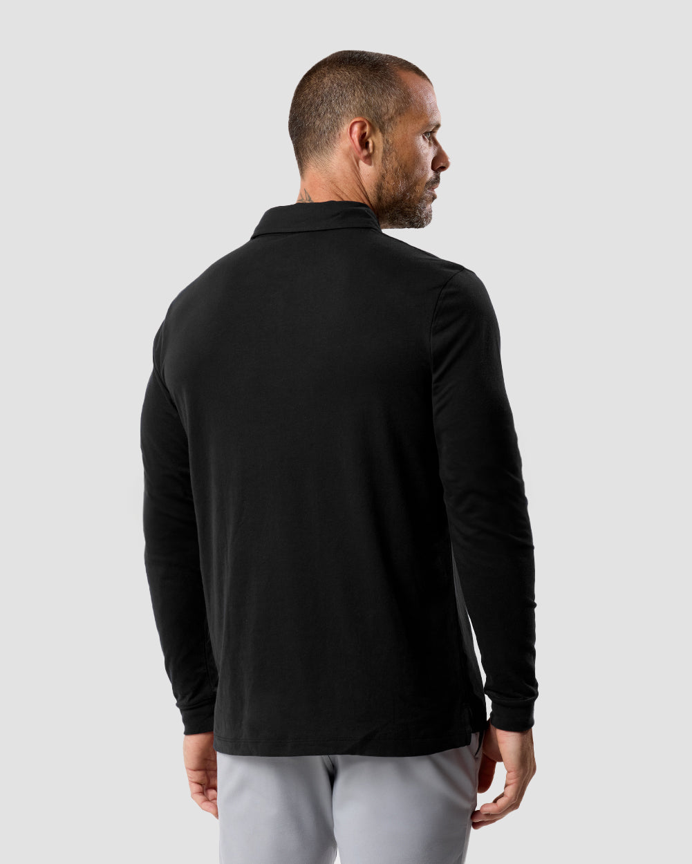 Long Sleeve Polo - Non-Branded-Black-Reg-Regular-Back--Zac---L