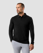 Long Sleeve Polo - Non-Branded-Black-Tall-Regular-Front--Zac---L