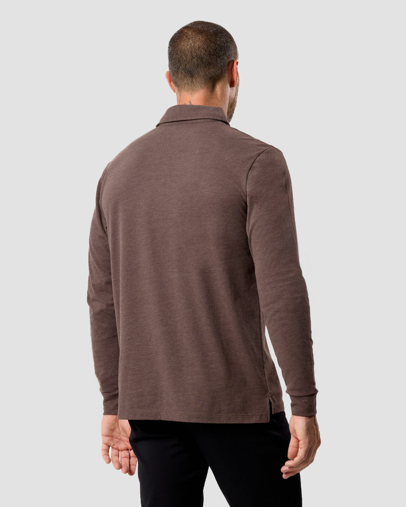 Long Sleeve Polo - Non-Branded-Brown-Regular-Back--Zac---L