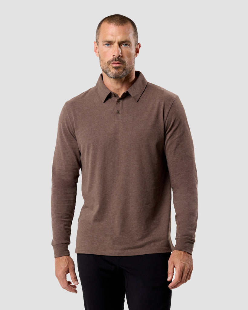 Long Sleeve Polo - Non-Branded-Brown-Regular-Front--Zac---L