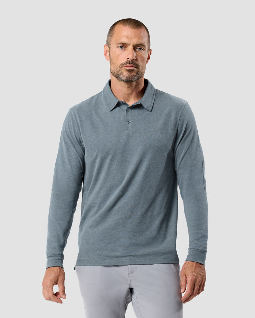 Long Sleeve Polo - Non-Branded-Indigo-Regular-Front--Zac---L