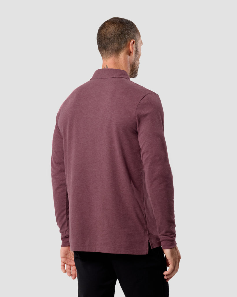 Long Sleeve Polo - Non-Branded-Maroon-Regular-Back--Zac---L