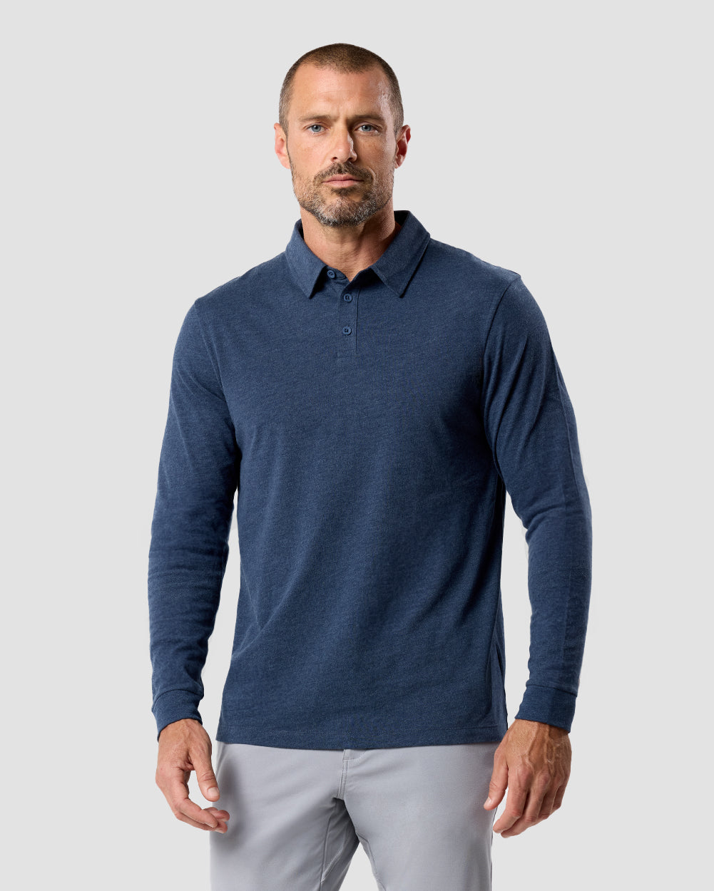 Long Sleeve Polo - Non-Branded-Navy-Reg-Regular-Front--Zac---L