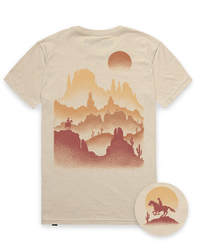 Mesa Shadows Tee-Cream--Regular-Mock--Model---L