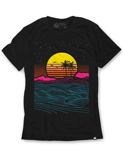 Meta Beach Tee-Black-Front