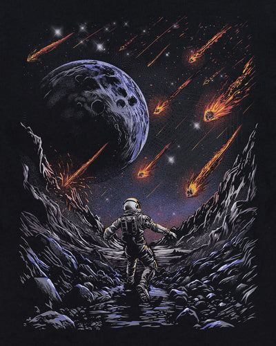 Meteor Rush Tee-Black-Regular-Swatch--Model---L