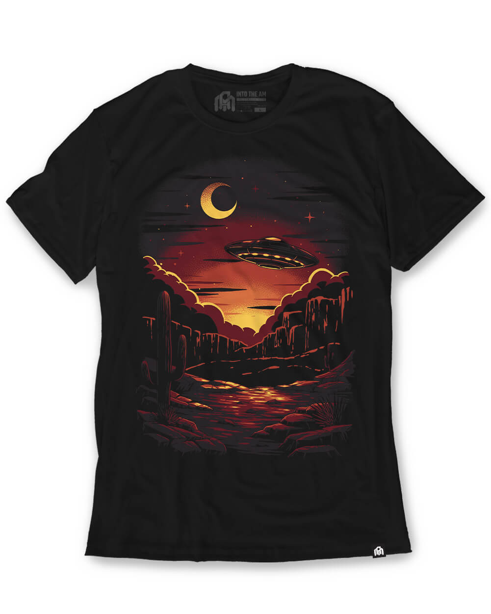 Moonlit Arrival Tee-Black-Regular-Mock--Model---L