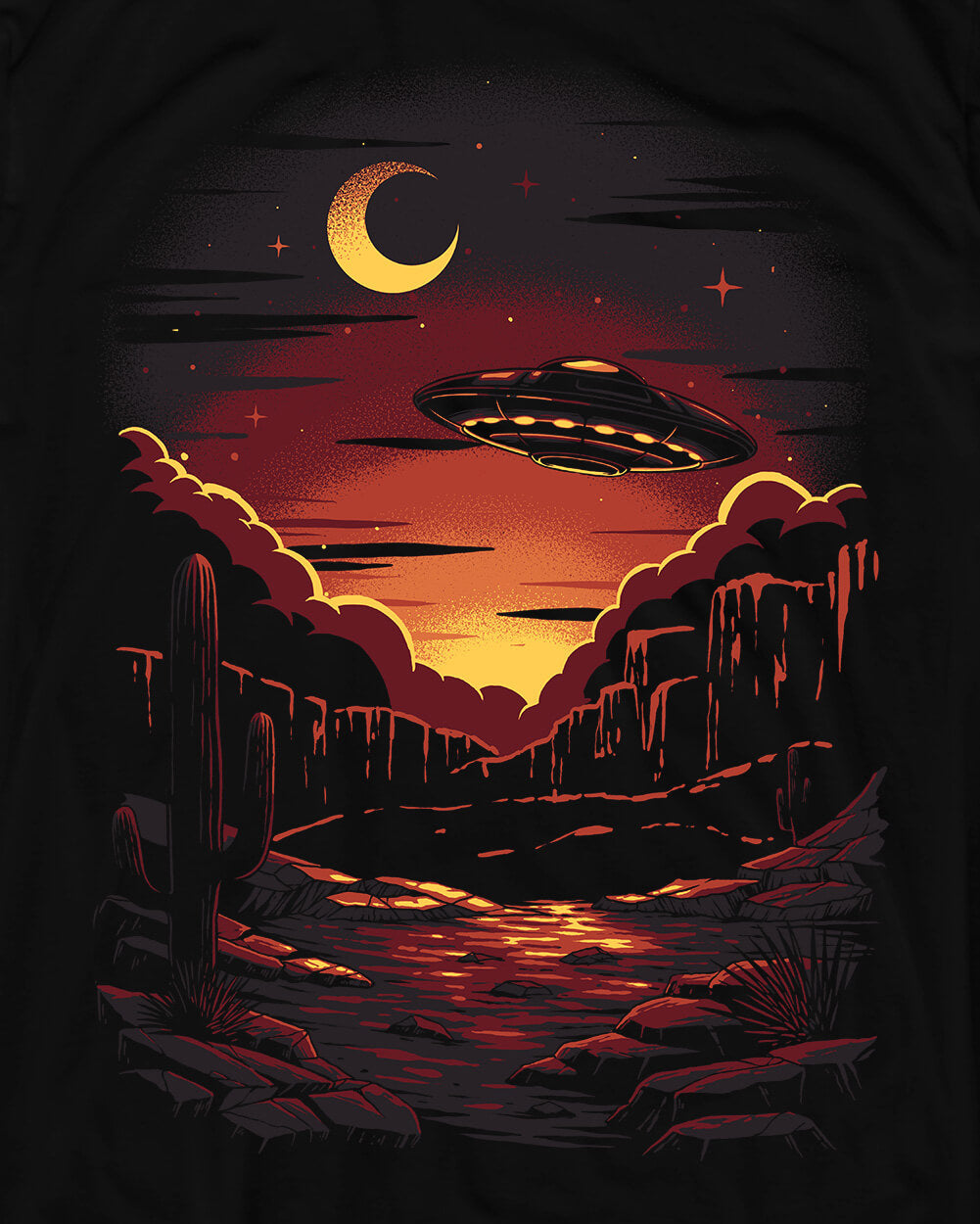 Moonlit Arrival Tee-Black-Regular-Swatch--Model---L