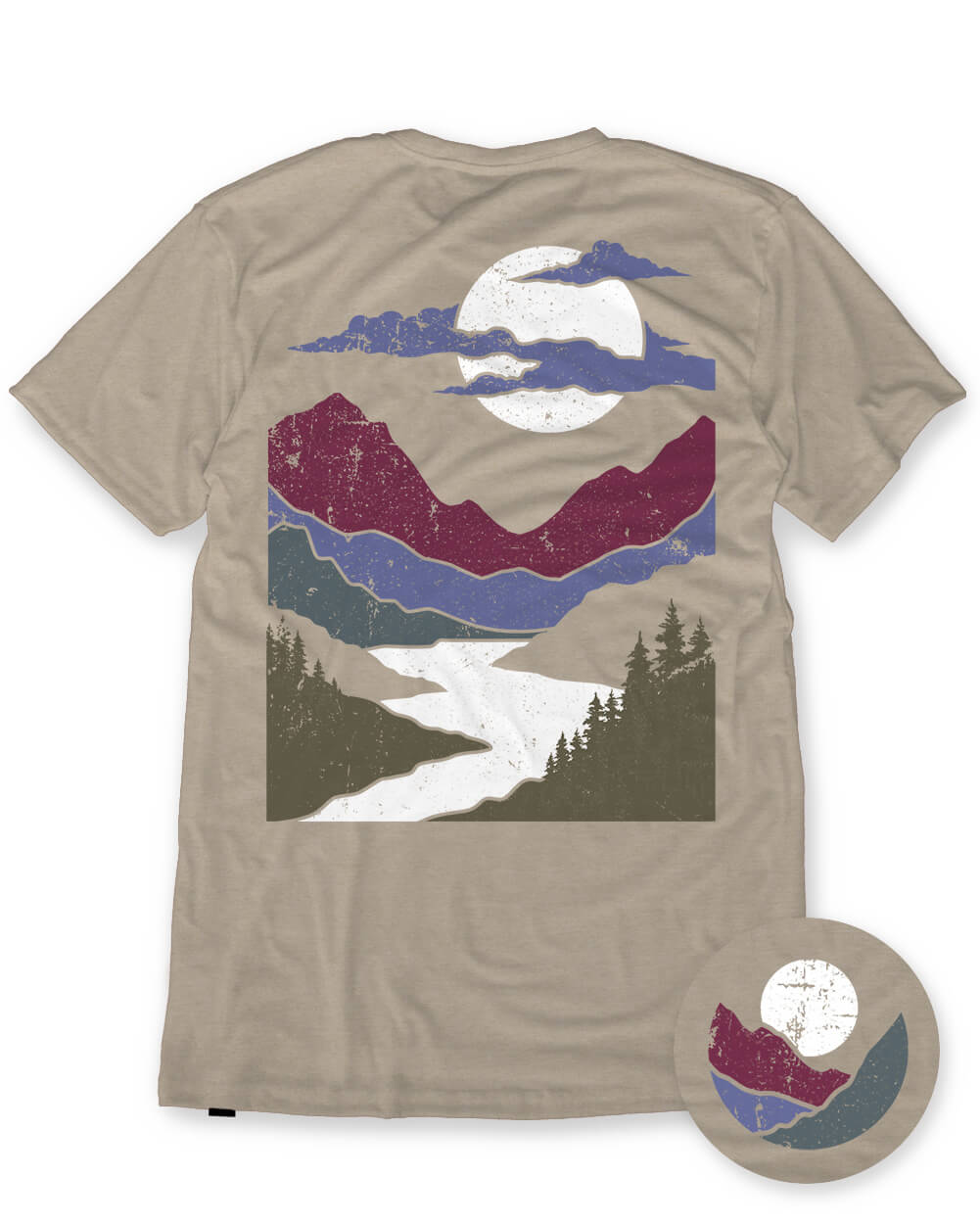 Moonlit Valley Tee-Heather Tan-Regular-Mock--Model---L