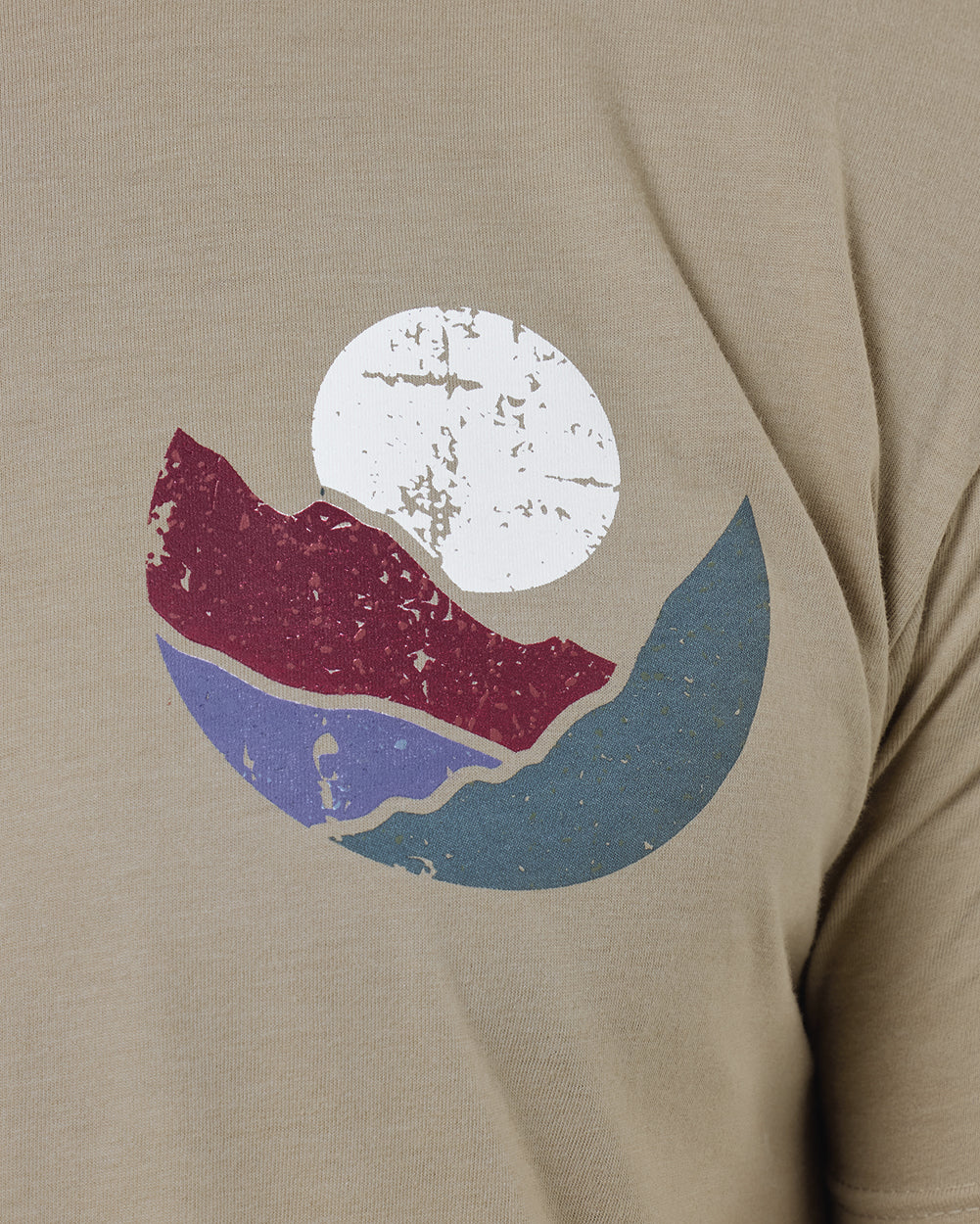 Moonlit Valley Tee-Heather Tan-Regular-Detail--Model---L
