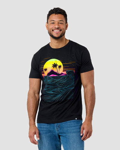 Neon Coast Glow-in-the-Dark Tee-Black-Regular-Front--Model---L
