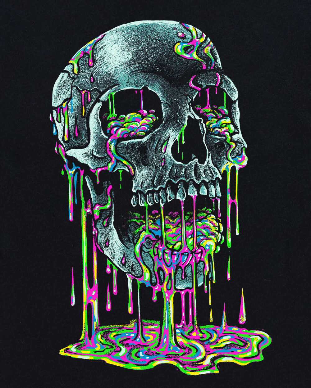 Neon Rot Tee-Black-Regular-Swatch--Model---L