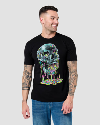 Neon Rot Tee-Black-Regular-Front--Model---L