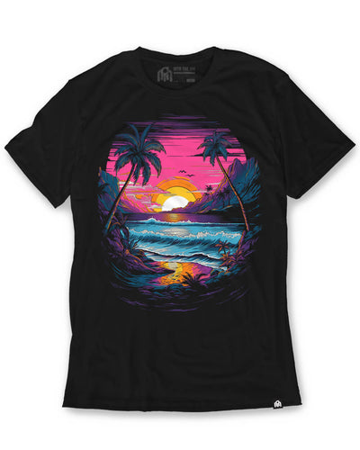 Neon Shores Tee-Black-Front