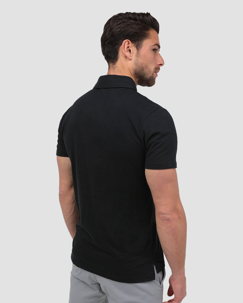 Polo - Non-Branded-Black-Reg-Regular-Back--Model---L