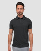 Polo - Non-Branded-Charcoal-Front--Model---M-Regular