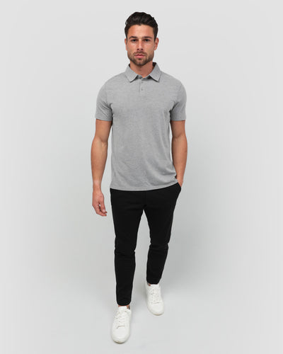Polo - Non-Branded-Grey-Full--Model---M-Regular