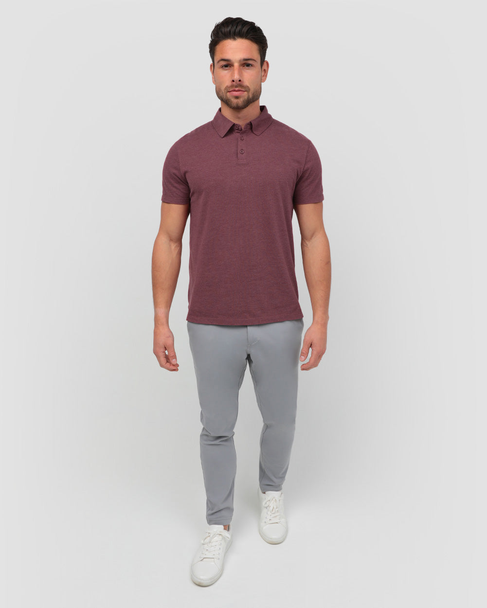 Polo - Non-Branded-Maroon-Full--Model---M-Regular