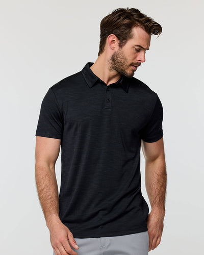 Performance Polo - Non-Branded-Black-Tall-Regular-Front--Model---L