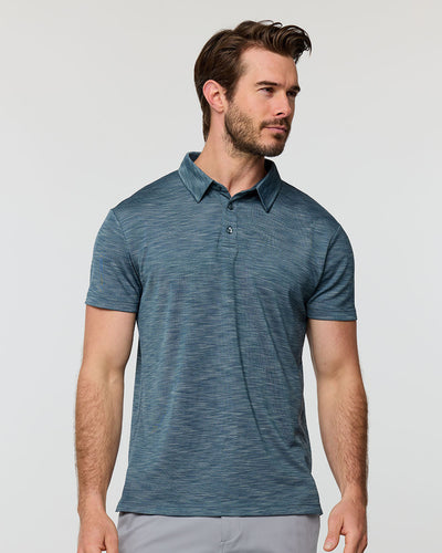 Performance Polo - Non-Branded-Indigo-Reg-Regular-Front--Model---L