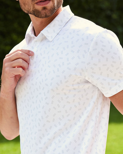 Performance Polo - Non-Branded-White Dashes-Regular-Macro--Alex---M