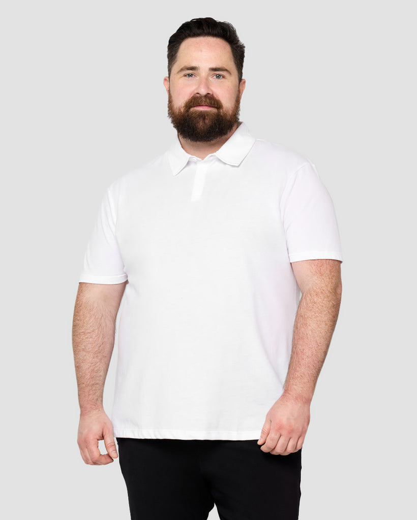 Polo - Non-Branded-White-Front--Ross---2XL