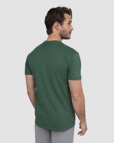 Basic Tee - Non-Branded-Heather Forest Green-Reg-Regular-Back--Model---M