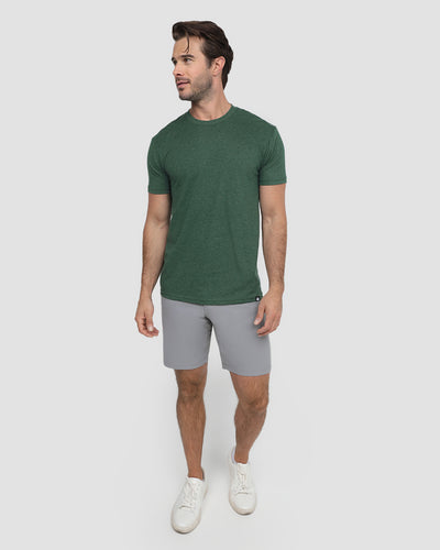 Basic Tee - Non-Branded-Heather Forest Green-Reg-Regular-Full--Model---M