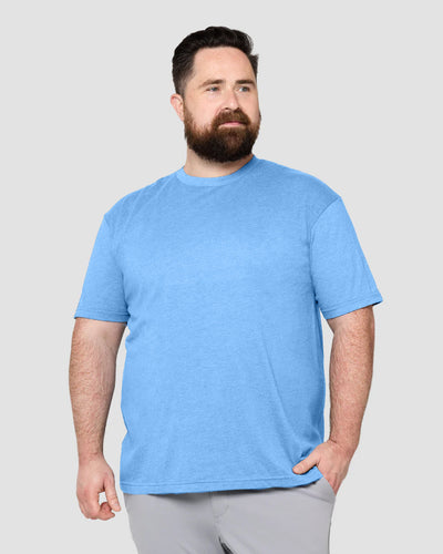 Basic Tee - Non-Branded-Heather Columbia Blue-Front--Ross---2XL-Regular