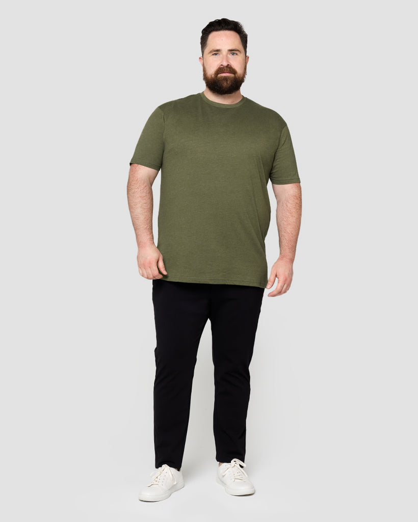 Basic Tee - Non-Branded-Olive Green-Full--Ross---2XL