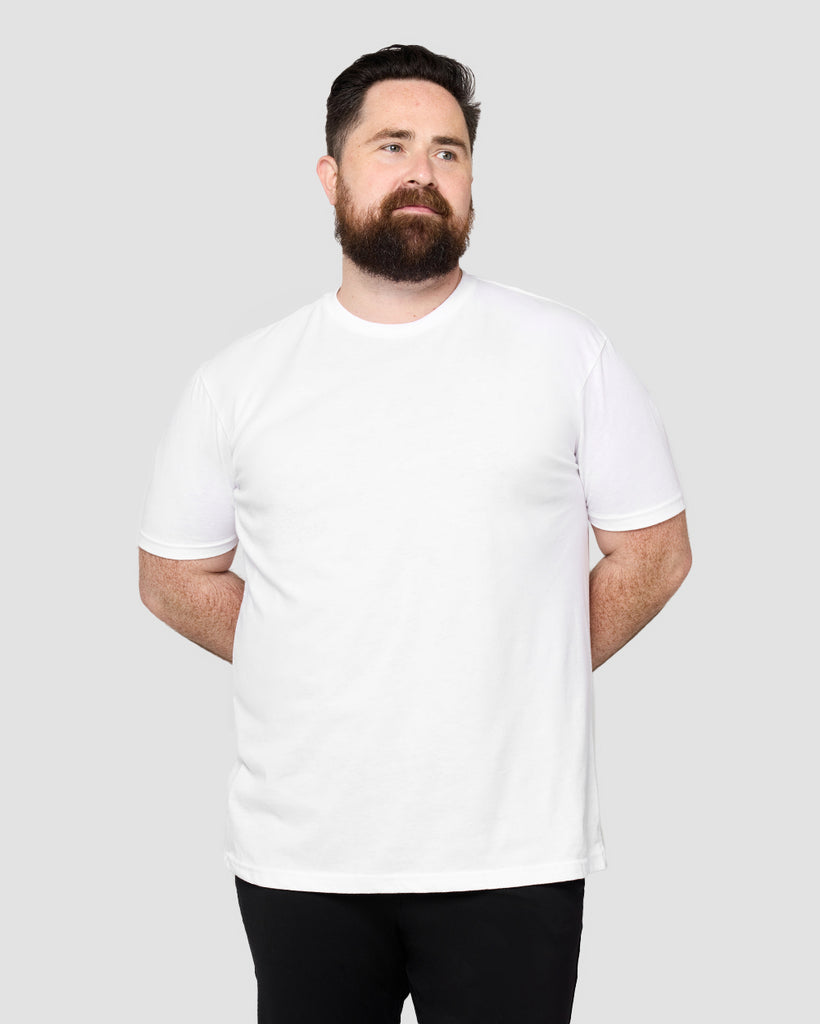 Basic Tee - Non-Branded-White-Front--Ross---2XL