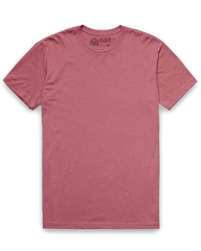 Basic Tee - Non-Branded-Heather Mauve-Reg-Regular-Mock--Model---M