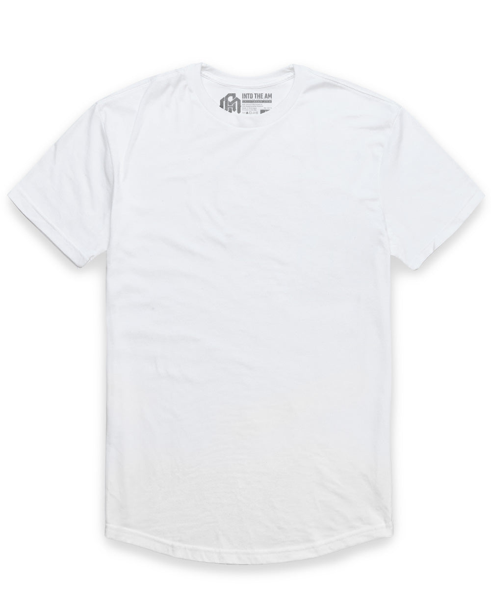 Curved Hem Tee-White-Regular-Mock--Model---L