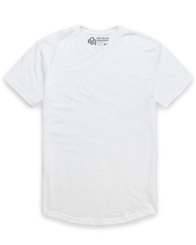 Curved Hem Tee-White-Regular-Mock--Model---L