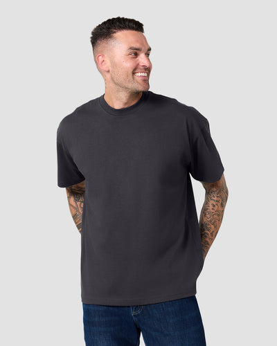 Heavyweight Tee-Charcoal-Regular-Front--Model---L