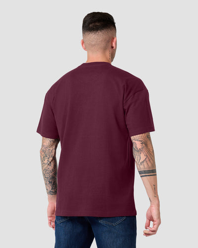 Heavyweight Tee-Maroon-Regular-Back--Model---L
