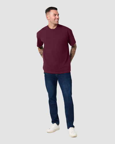 Heavyweight Tee-Maroon-Regular-Full--Model---L