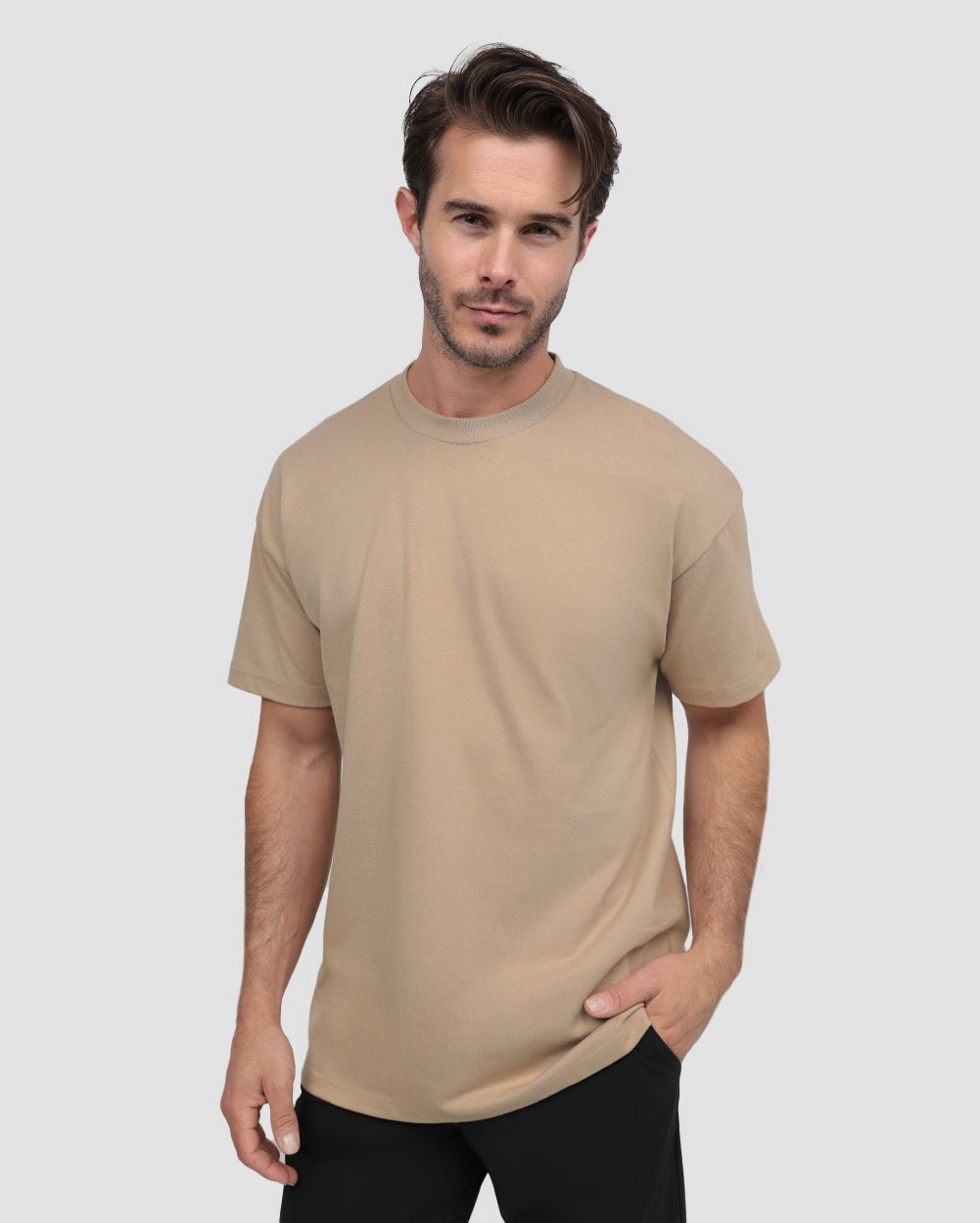 Heavyweight Tee-Tan-Front--Alex---M-Regular