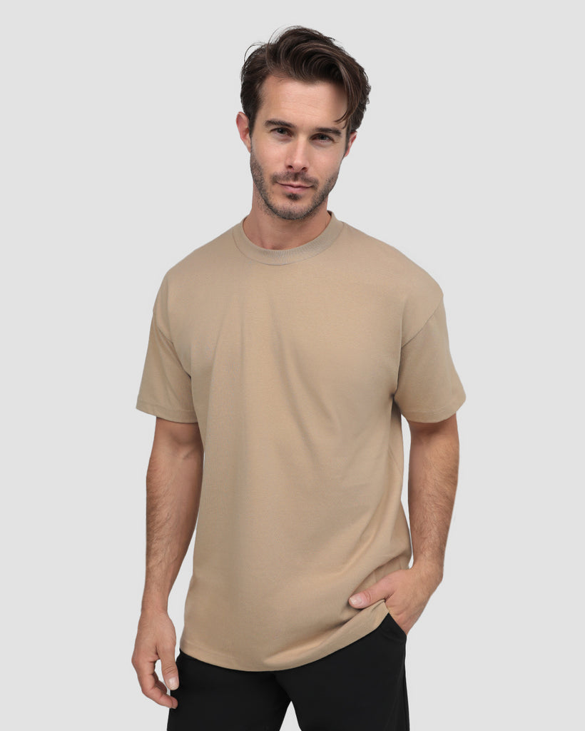 Heavyweight Tee-Tan-Front--Alex---M