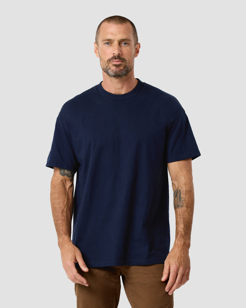 Heavyweight Tee-Navy-Front--Zac---L