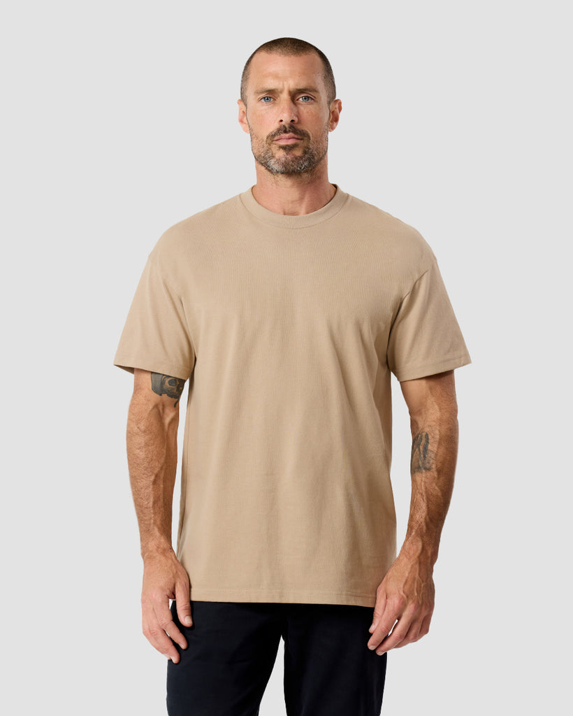 Heavyweight Tee-Tan-Front--Zac---L