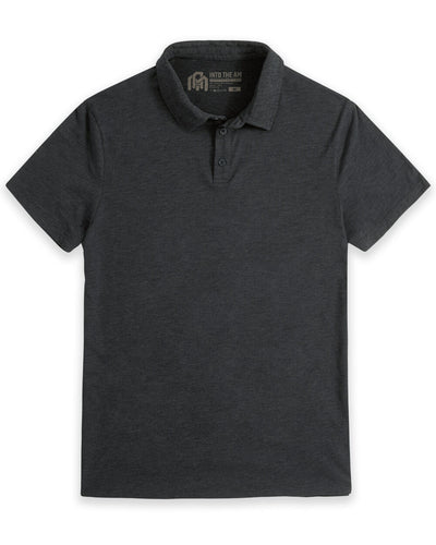 Polo - Non-Branded-Charcoal-Front-Regular