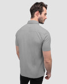 Button Up - Non-Branded-Grey-Regular-Back--Model---L