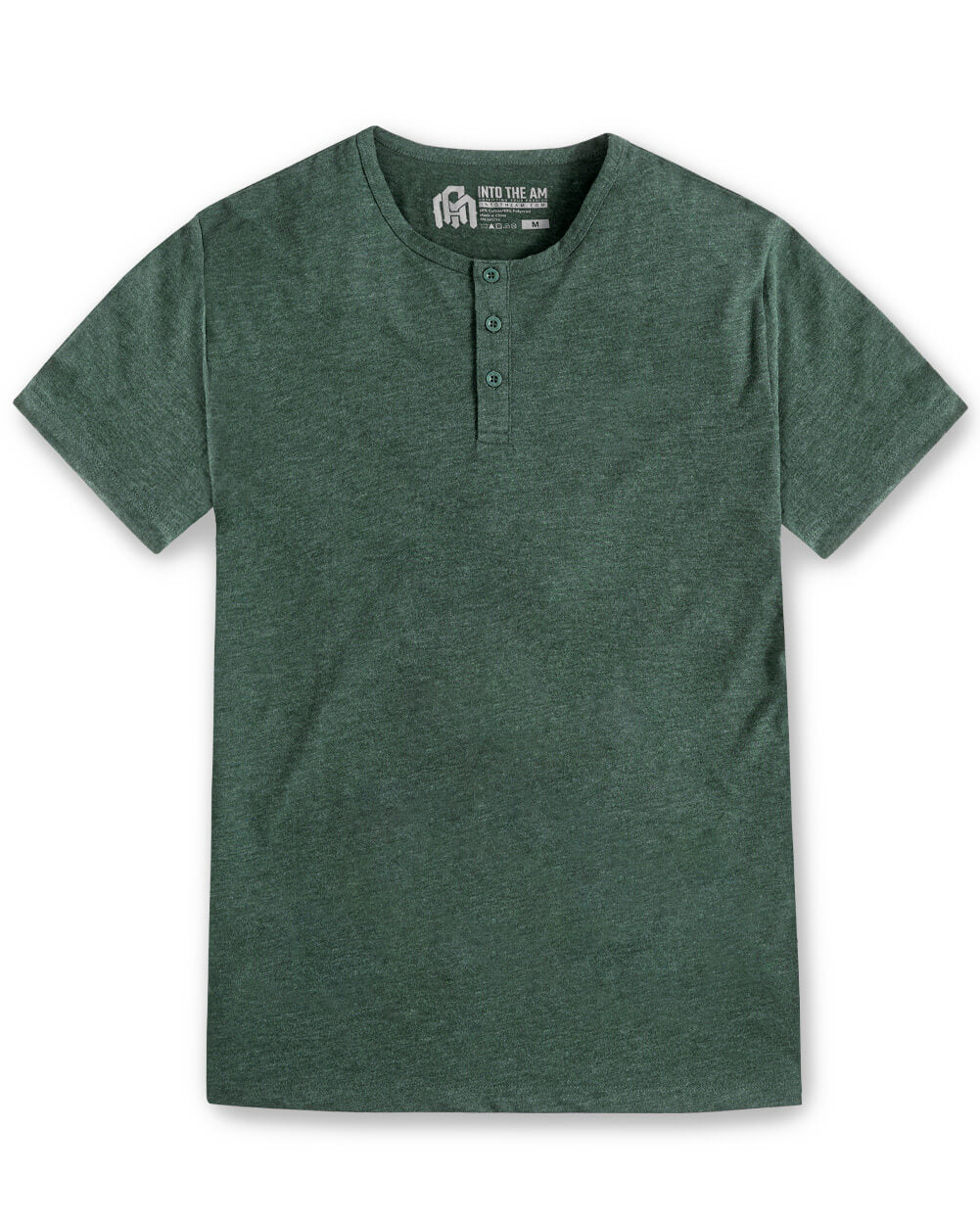Henley Tee - Non-Branded-Forest Green-Regular-Mock--Alex---M
