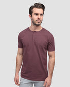 Henley Tee - Non-Branded-Maroon-Regular-Front--Alex---M