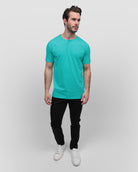 Henley Tee - Non-Branded-Tahiti Blue-Regular-Full--Alex---M