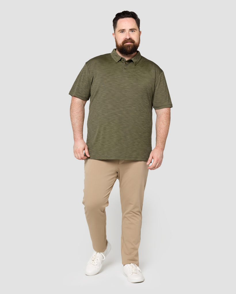 Performance Polo - Non-Branded-Olive Green-Full--Ross---2XL